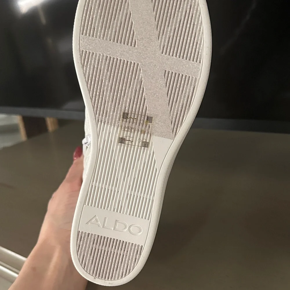 Aldo White Quilted Wedge Sneakers - Picture 3 of 4